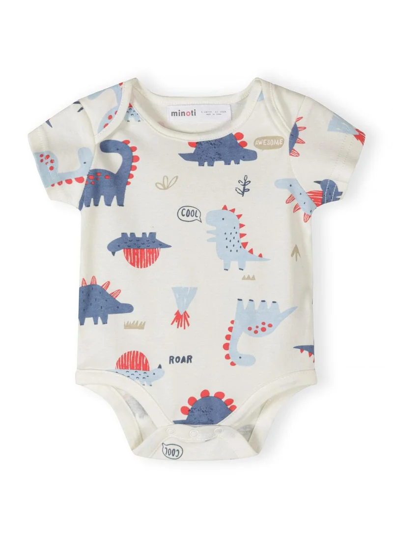 مينوتي Boys 5-pack cotton long sleeve bodysuits blue white dinosaur 0-24 months